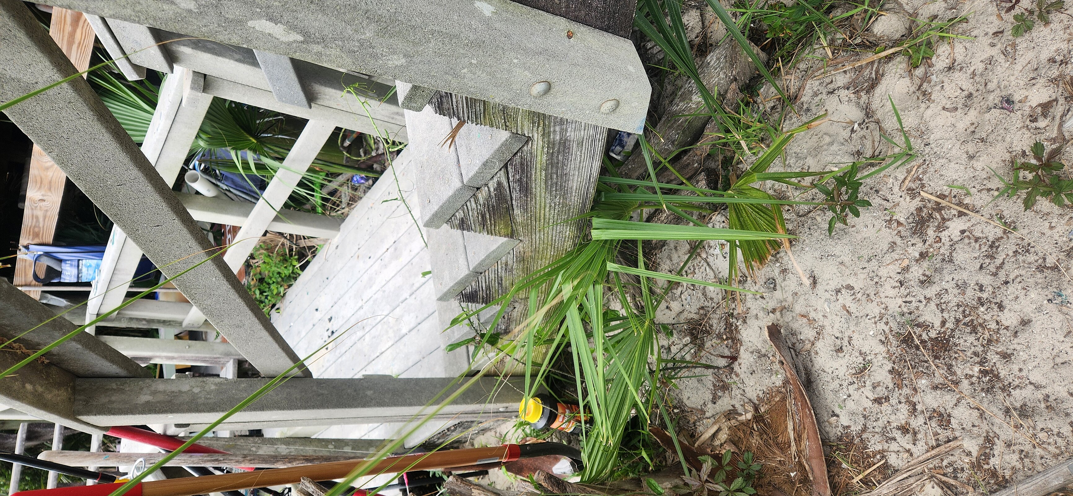 Heavy duty framing for beach access staircase construction